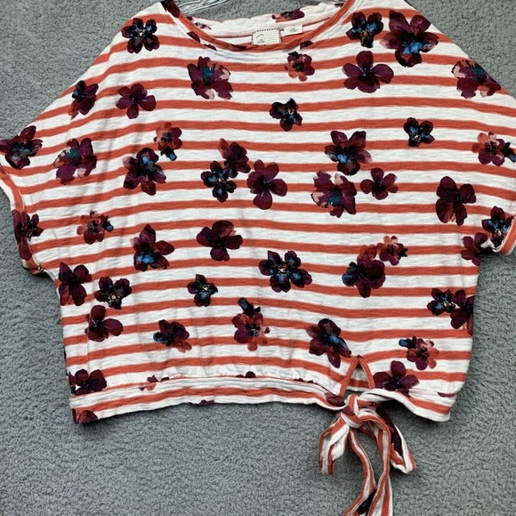 Floral Striped Women's Blouse - Picture 3 of 15